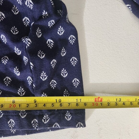 Old Navy Womens Navy Blue White Printed Jumpsuit Size Tall Large Tie Waist - Picture 8 of 16